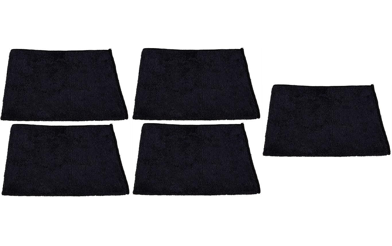 Edi Baur Mikrofasertuch – Schwarz – 40 × 40 cm – Polyester – 5er-Set