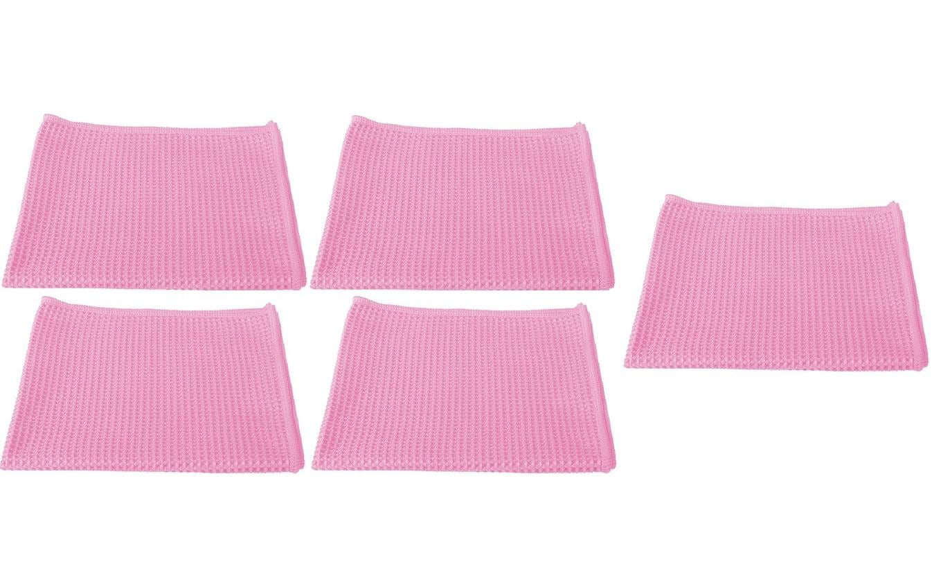 Edi Baur Mikrofasertuch – Rosa – 40 × 40 cm – 5er-Set