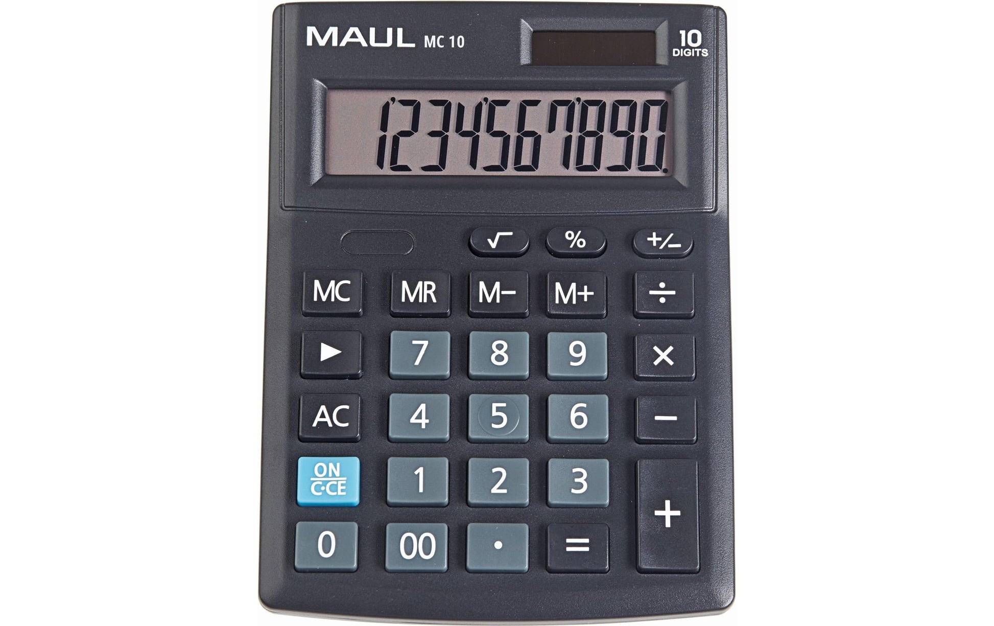 Maul Taschenrechner MC10 – 10-stellig – Solar/Batterie – Schwarz