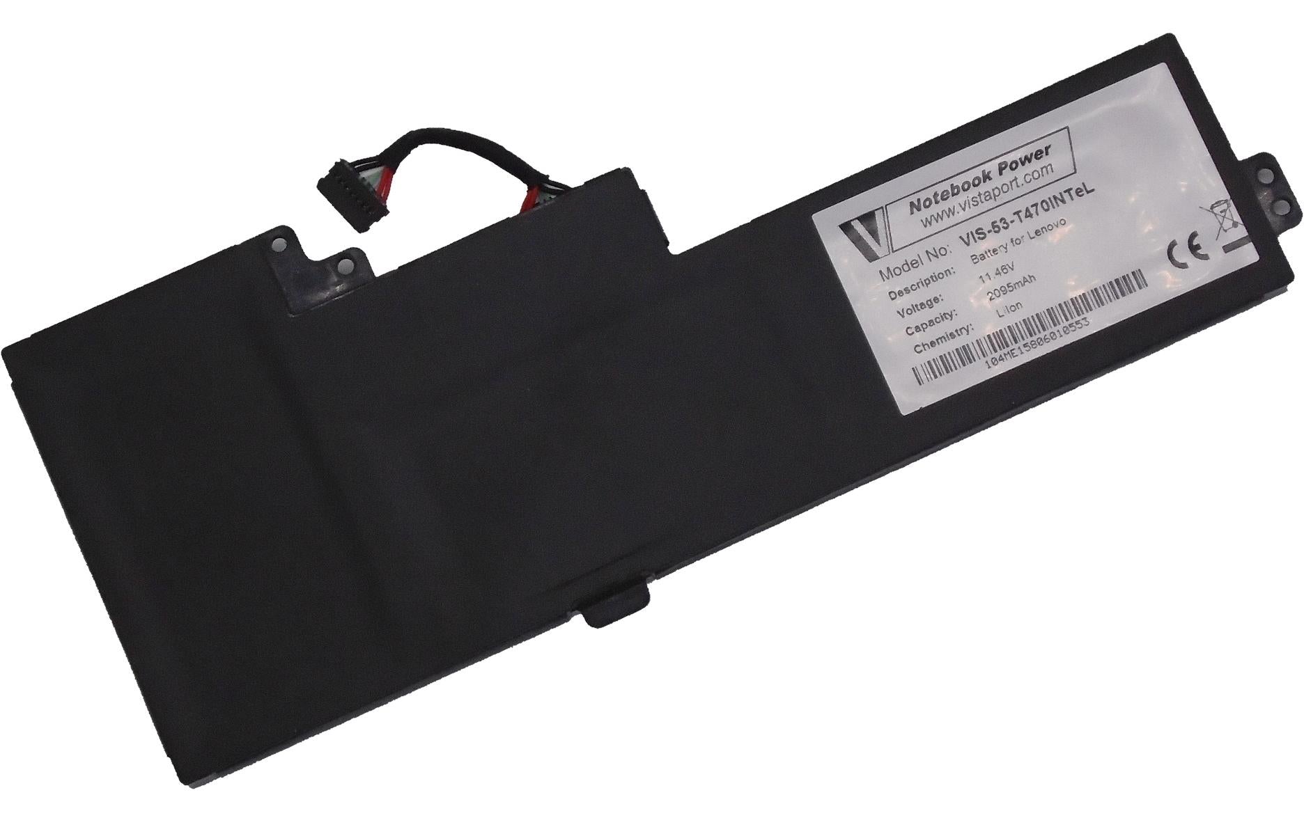Vistaport Notebook-Akku – für Lenovo ThinkPad T470/T480, A475/A485 – 24 Wh, 11,46 V (3 Zellen) – Schwarz