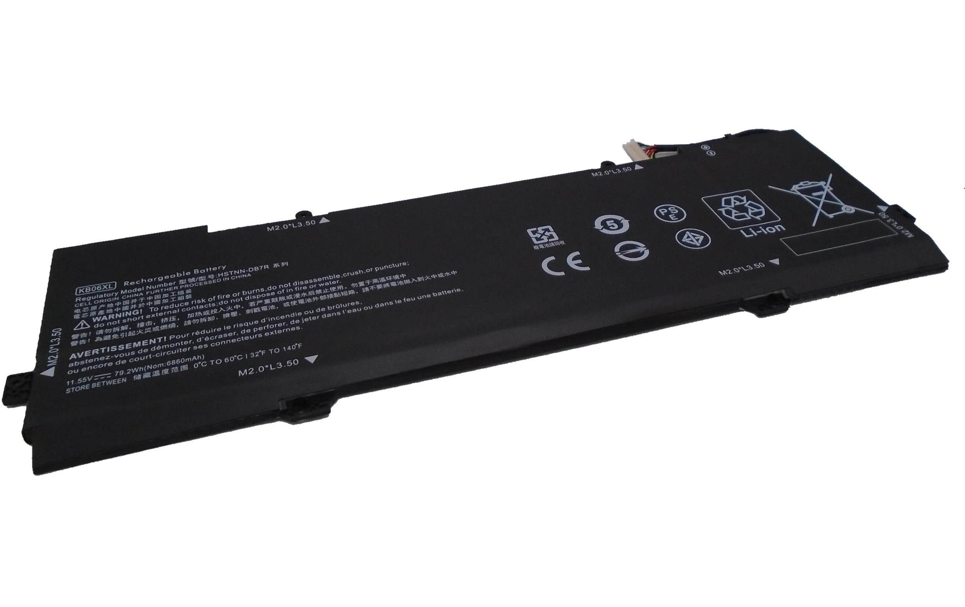 Vistaport Notebook-Akku – für HP Spectre X360 13-BL – 79,2 Wh, 11,55 V (6 Zellen) – Schwarz