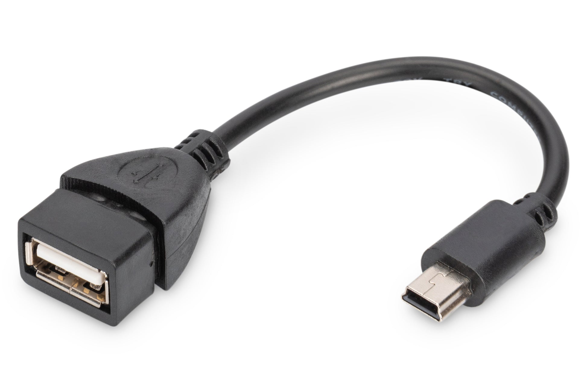 Digitus USB-Kabel, Mini-USB zu USB-A, 0,2 m, USB 2.0