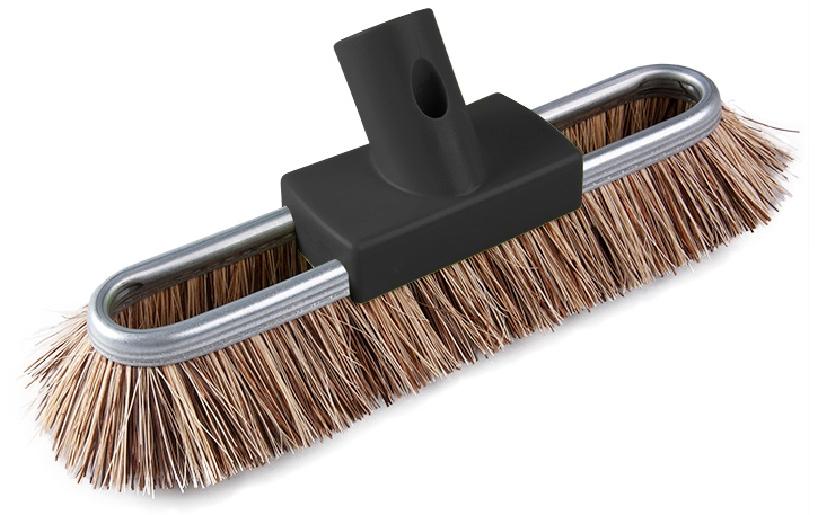 Edi Baur Scheuerbürste – Nylon, 27 cm, Teleskopstiel 79–142 cm, schwarz