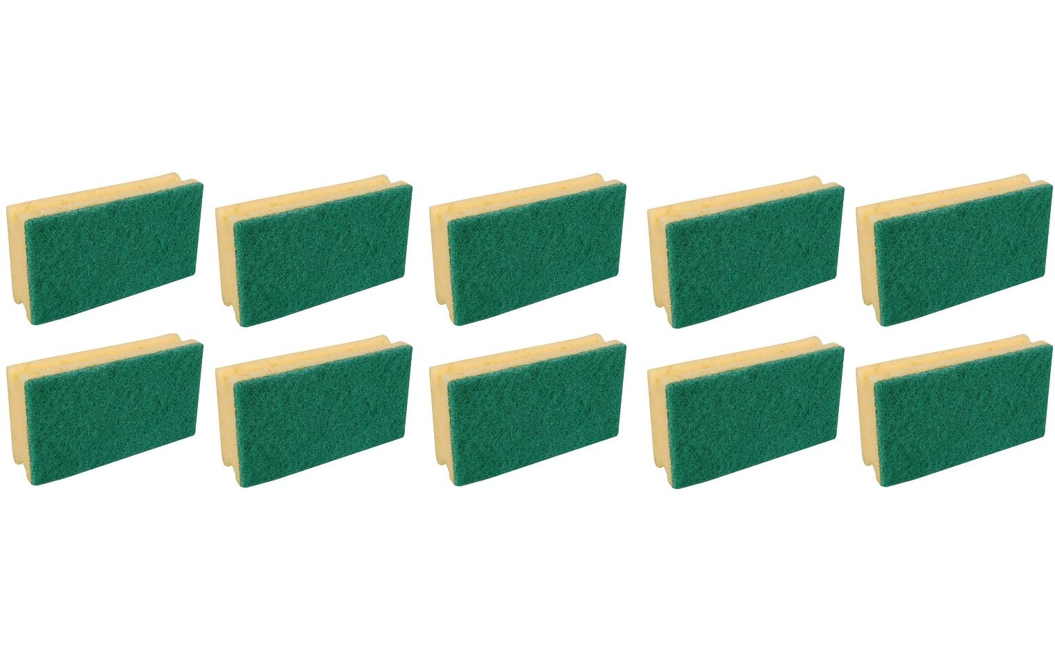 Edi Baur Scheuerschwamm Profi – Kunststoff, für Glas, 15,3 × 7,7 × 4,8 cm, grün, 10 Stk.