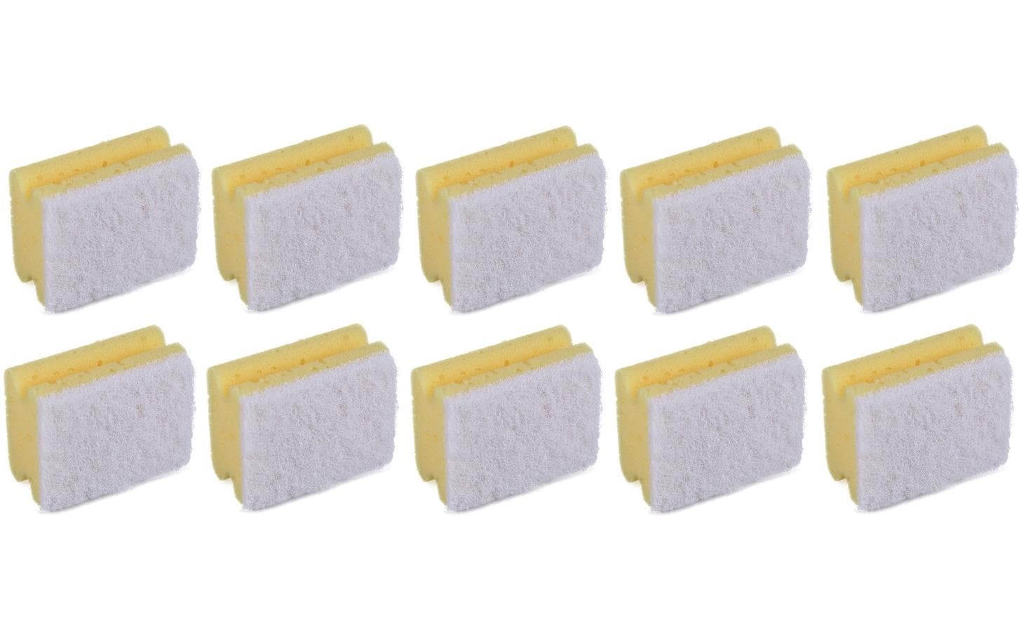 Edi Baur Scheuerschwamm Profi klein – Kunststoff, für Edelstahl, 9,5 × 7 × 4,8 cm, Gelb, 10 Stk.