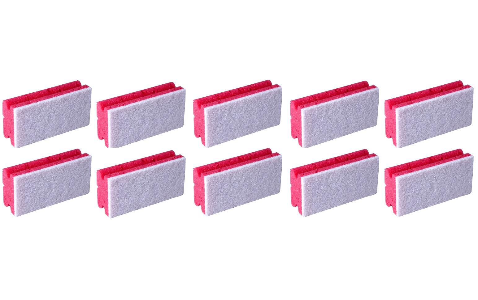Edi Baur Padschwamm Profi – Kunststoff, für Edelstahl, 15,3 × 7,7 × 4,8 cm, rot, 10 Stk.