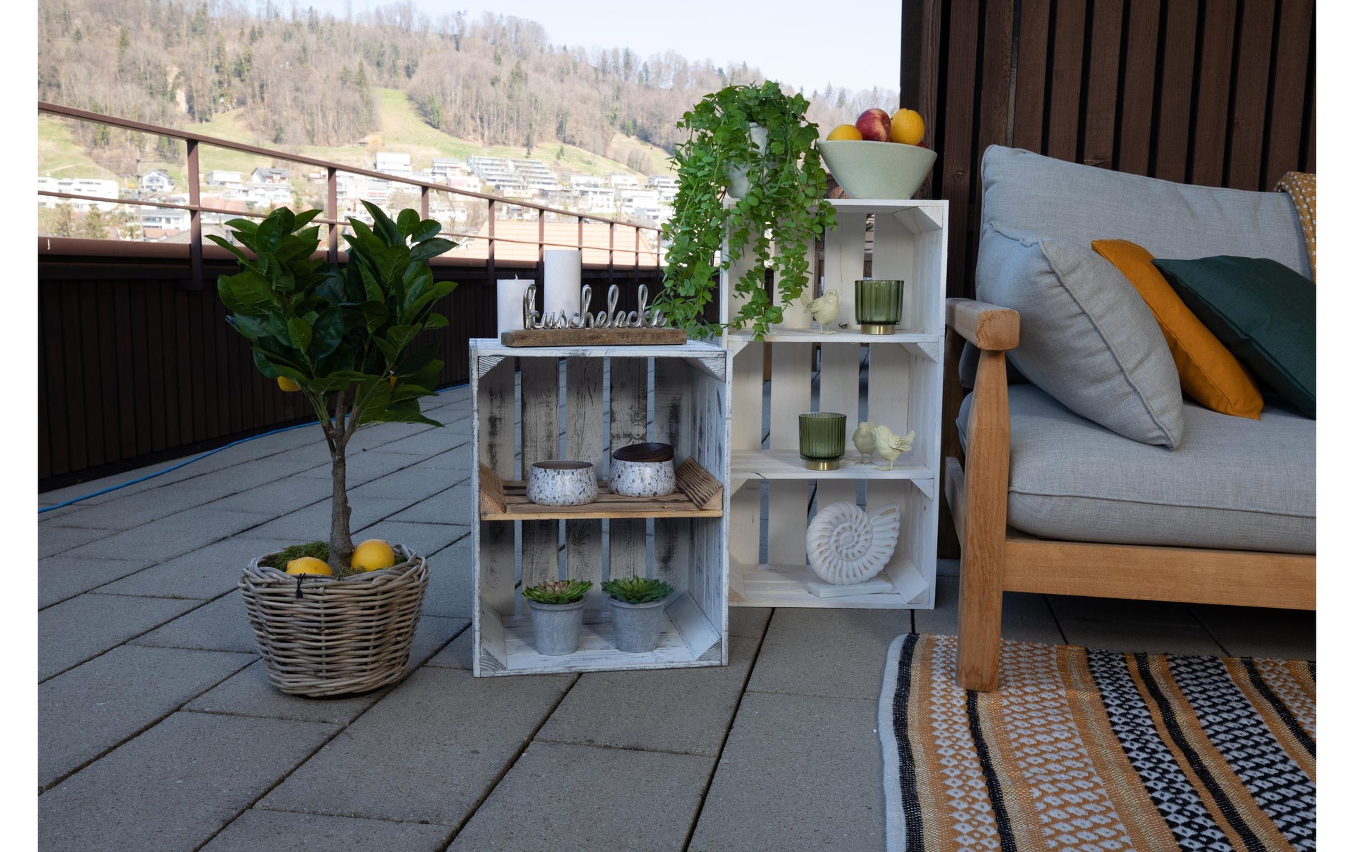 Botanic-Haus Künstlicher Zitronenbaum – Ø 35 × 70 cm – Kunststoff & Polyester, Grün