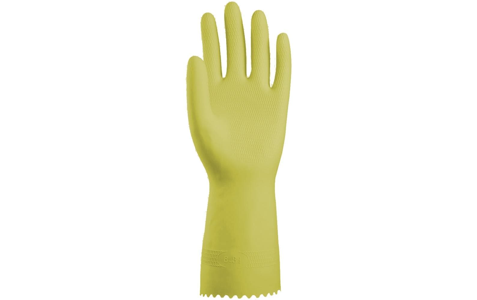 Edi Baur – Arbeitshandschuhe – Grösse L, 1 Paar (2 Stück) – Latex, Baumwolle, Gelb