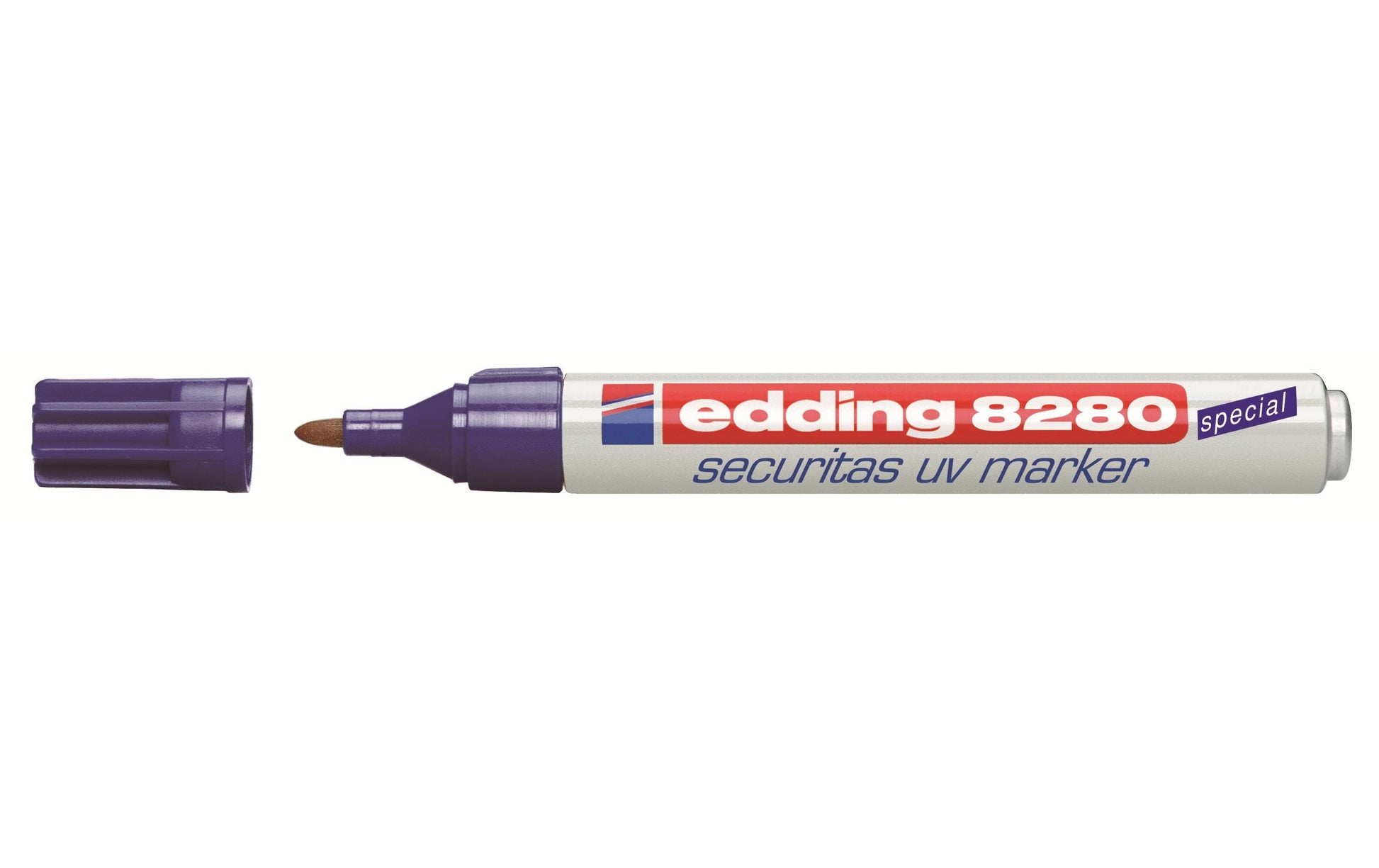 Edding Non-Permanent Marker UV Marker 8280 – Rundspitze 1,5-3 mm – Transparent – Unter UV-Licht sichtbar