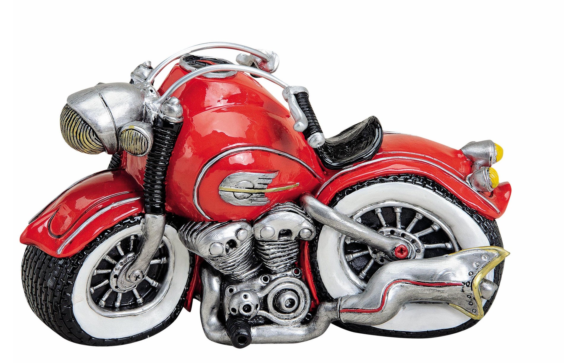 G. Wurm Motorrad-Spardose – Polyresin, Rot – 21 × 13 × 10 cm