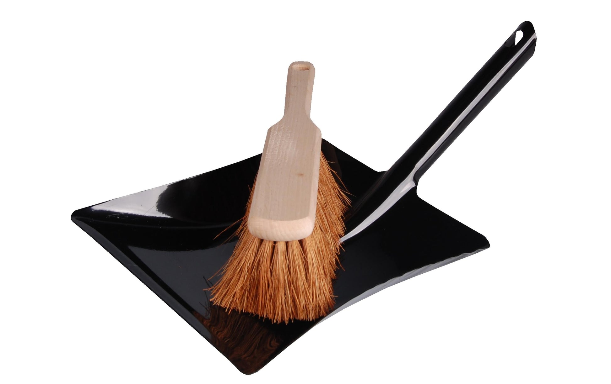Edi Baur Kehrgarnitur – 20 cm – Buche, Kokosfaser – Schwarz/Hellbraun