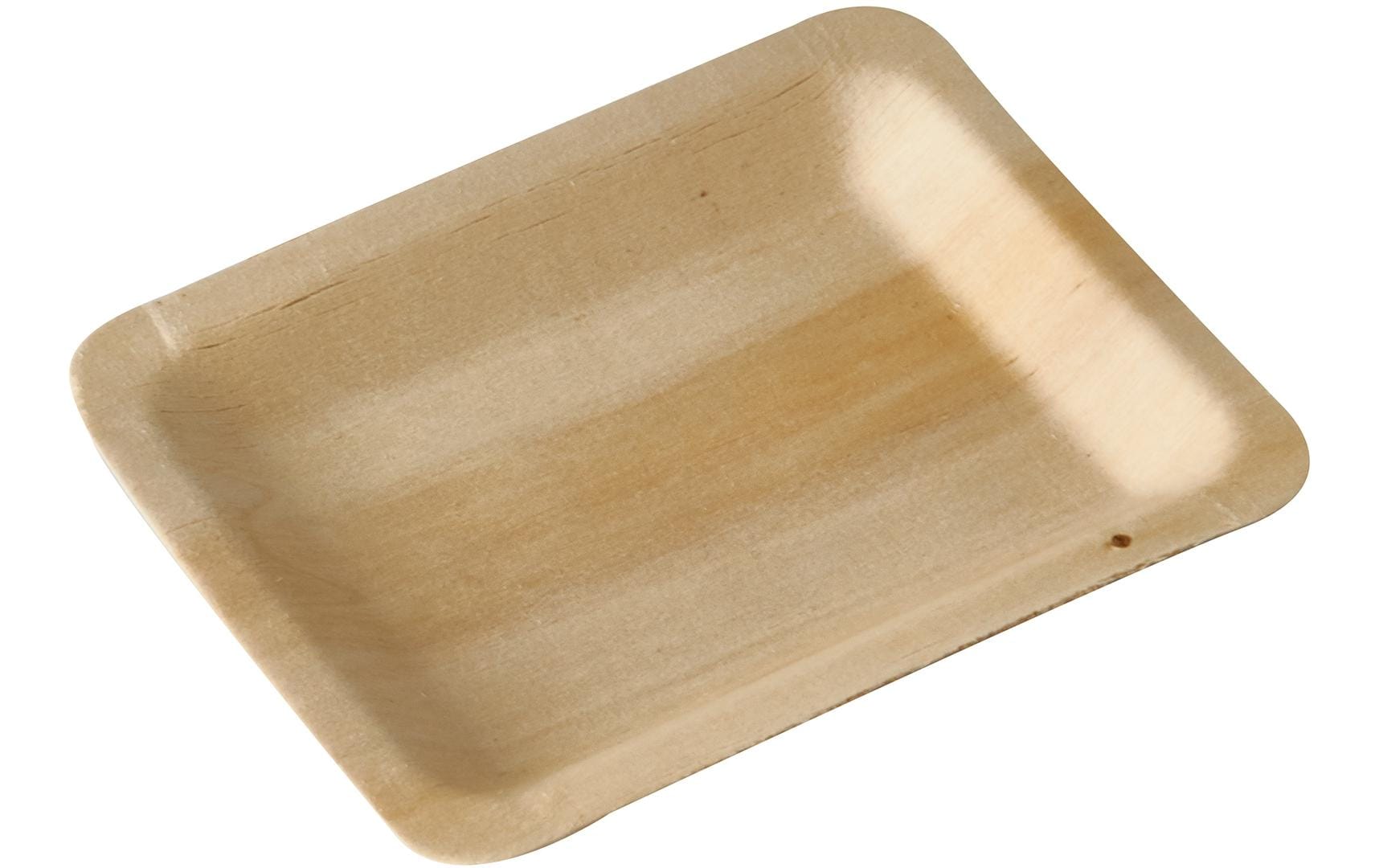 Papstar Teller, Holz (Birke), rechteckig – 12 × 9,5 cm – 50 Stk.