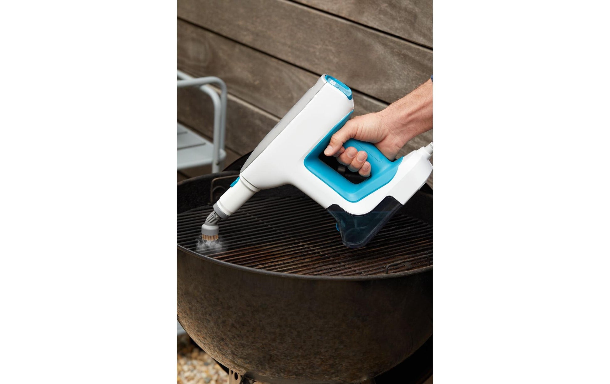 Black & Decker Dampfbesen – 500 ml, türkis, weiss, für Hartböden