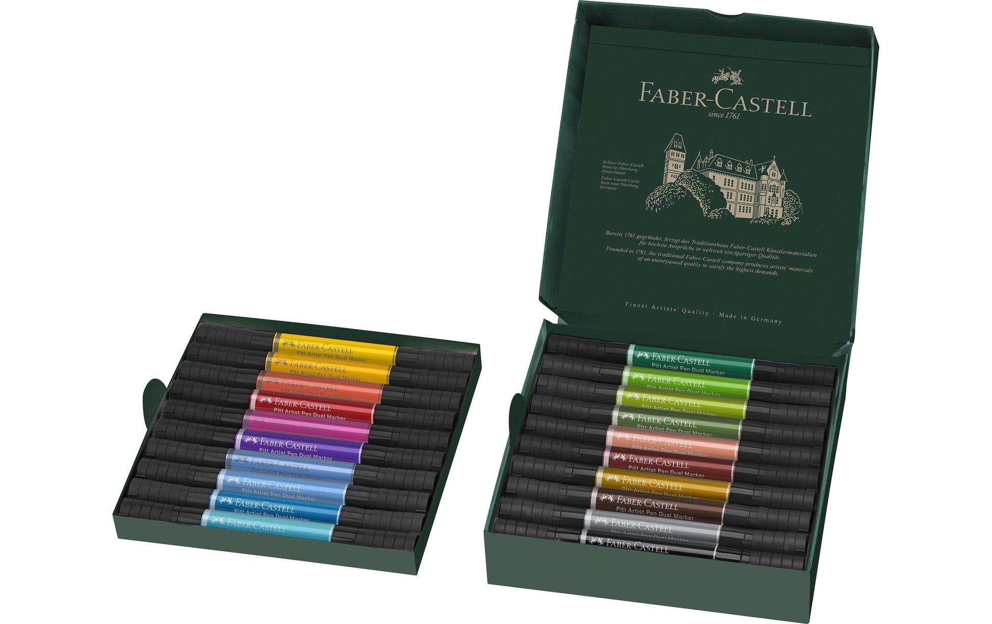 Faber-Castell PAP Filzstifte, Doppelspitze – Feine Spitze, 0,8 mm, wasserfest, 20 Farben