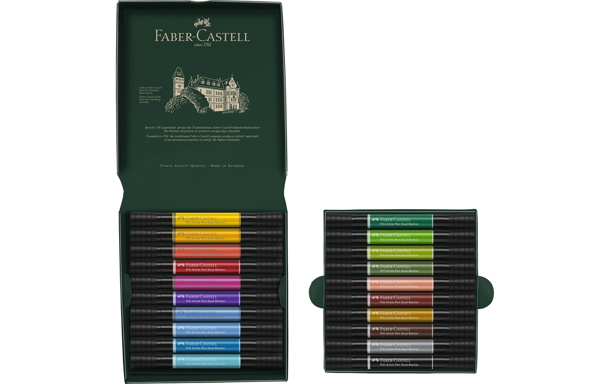 Faber-Castell PAP Filzstifte, Doppelspitze – Feine Spitze, 0,8 mm, wasserfest, 20 Farben