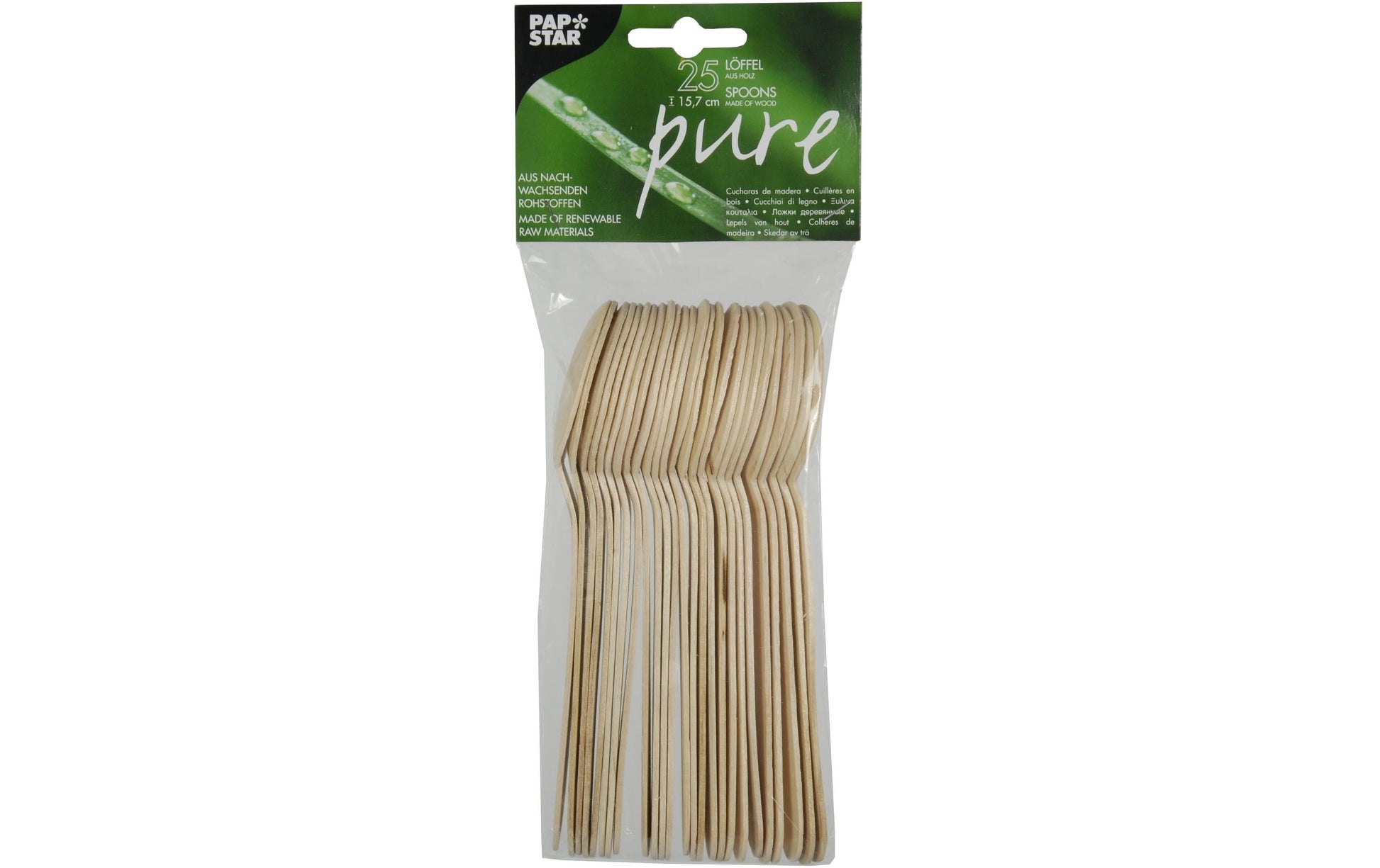 Papstar Holzlöffel Pure, 15,7 cm – 25 Stk.