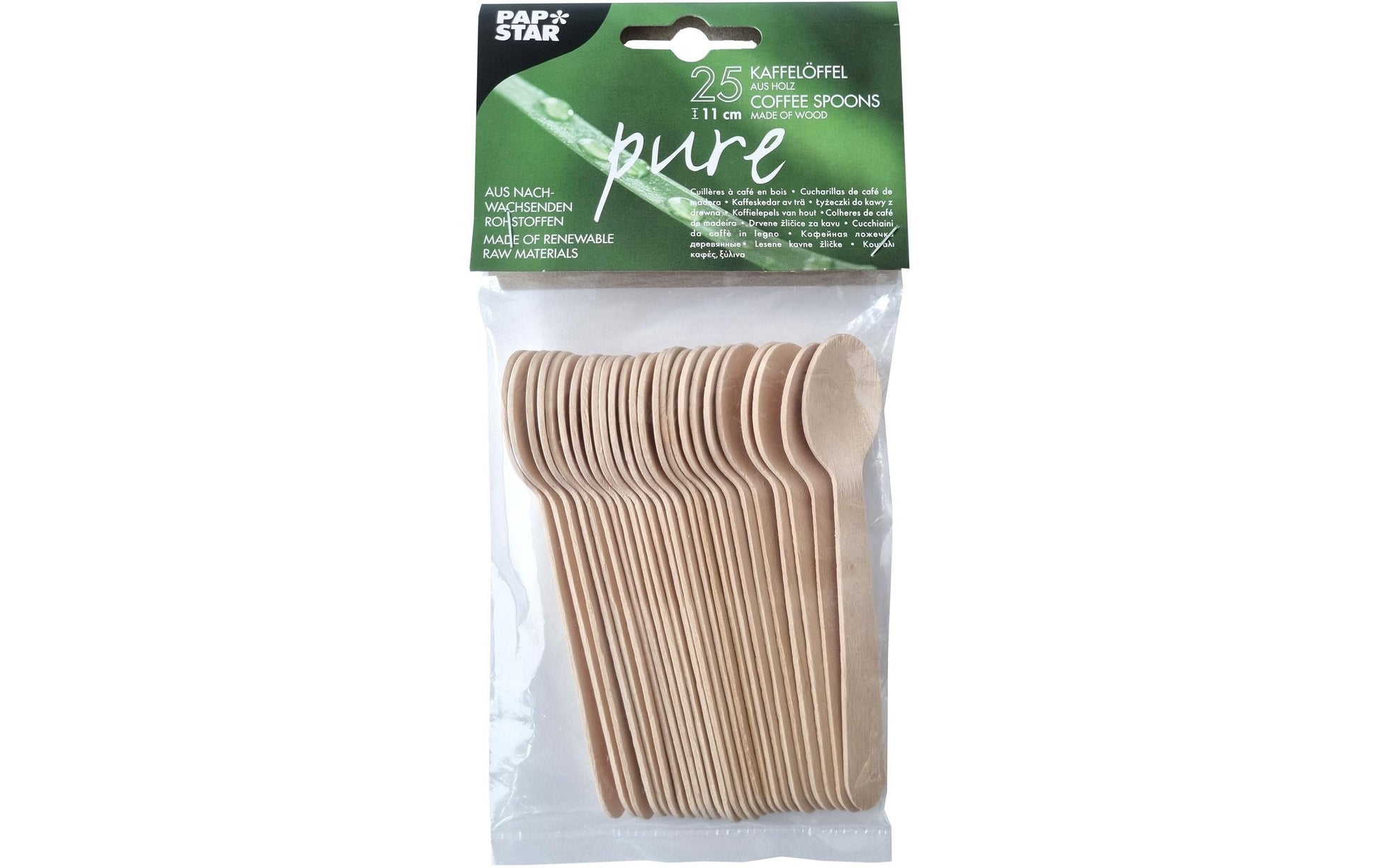 Papstar Holz-Kaffeelöffel, braun, 11 cm – 25 Stk.