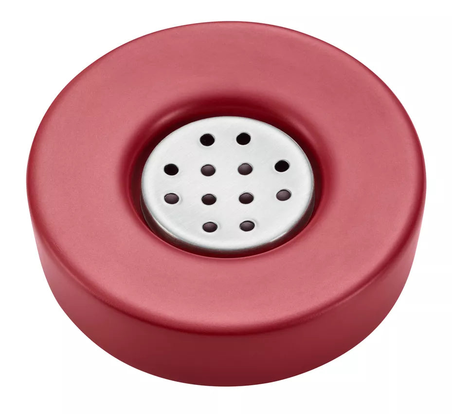 Diaqua Seifenschale Zylo – Keramik/Metall, Ø11,5×3 cm, Rot