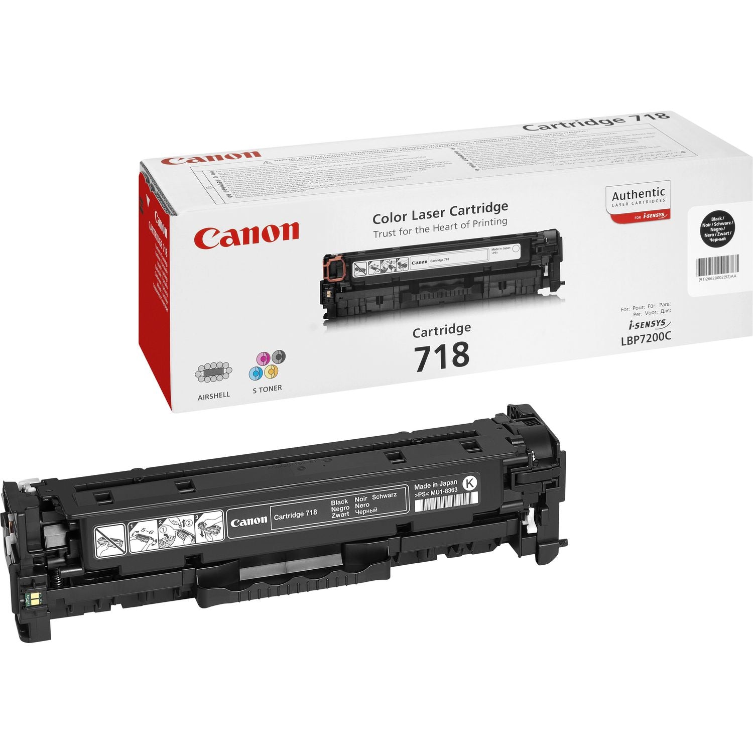 Canon Toner CRG-718 – schwarz, 3400 Seiten – für Canon i-SENSYS MF729Cx, LBP 7200