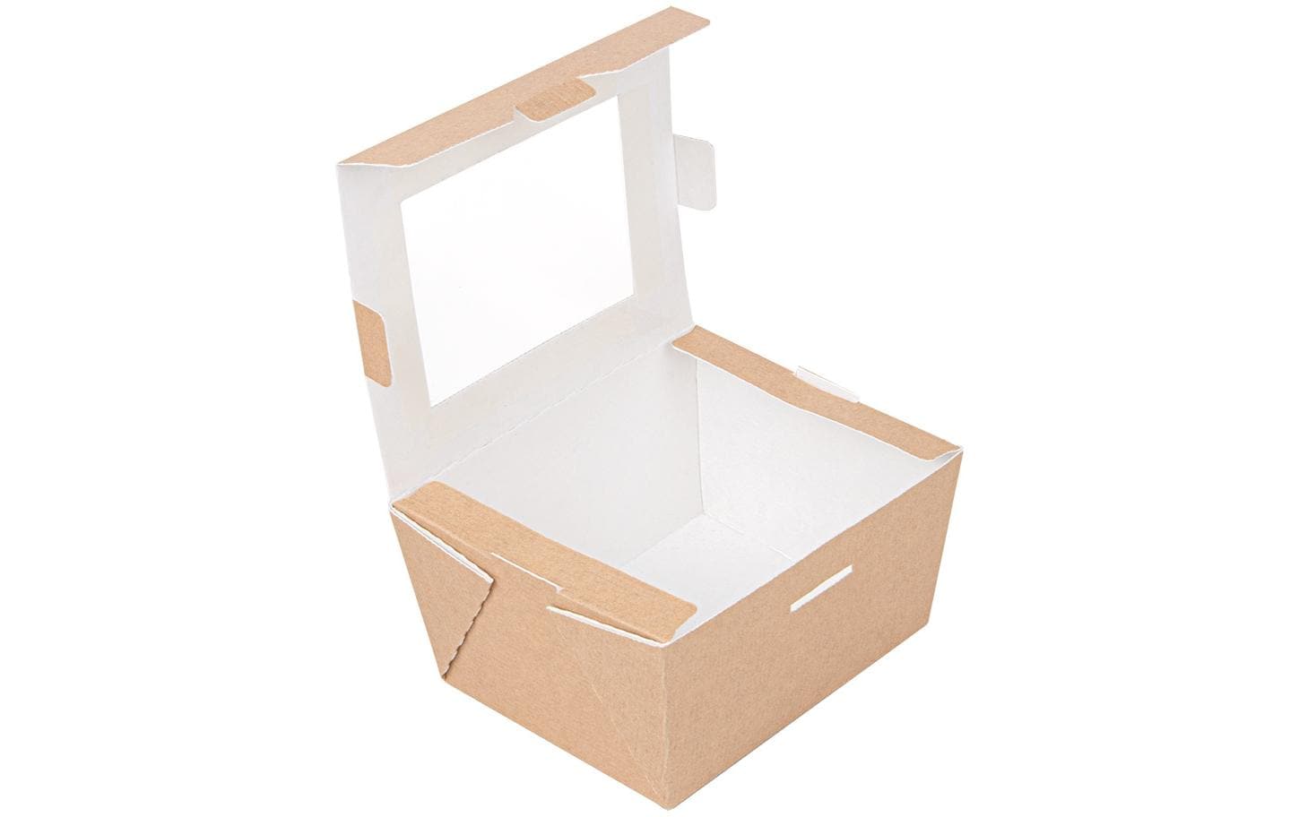 Garcia de Pou Weita Take-away-Box Papier, 780 ml – 122 × 90 × 64 mm – braun/weiss – FSC – 50 Stk.