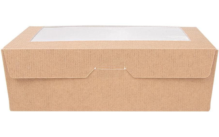 Garcia de Pou Weita Take-away-Box, Papier/Karton – 1000 ml 170 × 120 × 55 mm, braun/weiss – FSC – 50 Stk.