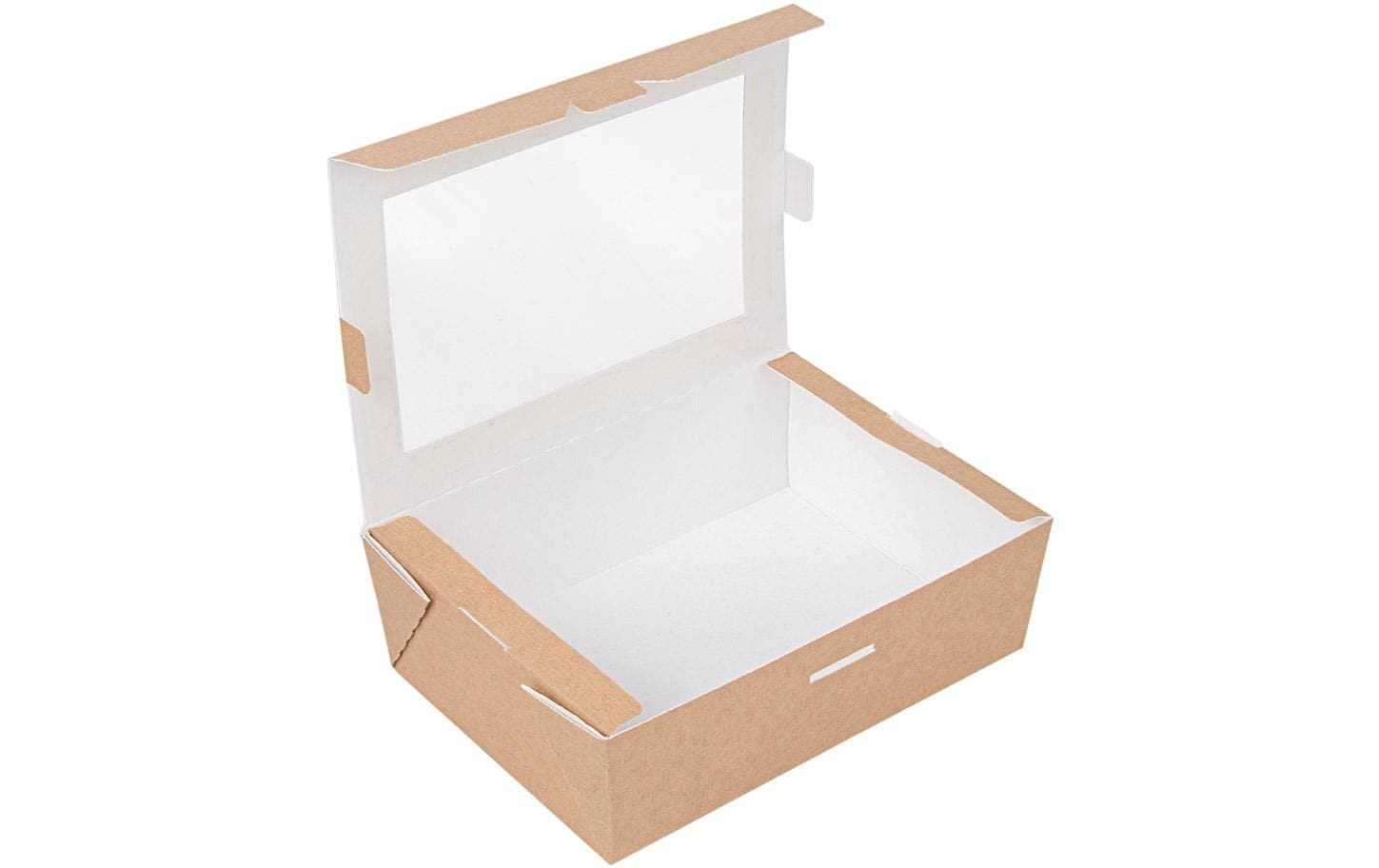 Garcia de Pou Weita Take-away-Box, Papier/Karton – 1000 ml 170 × 120 × 55 mm, braun/weiss – FSC – 50 Stk.