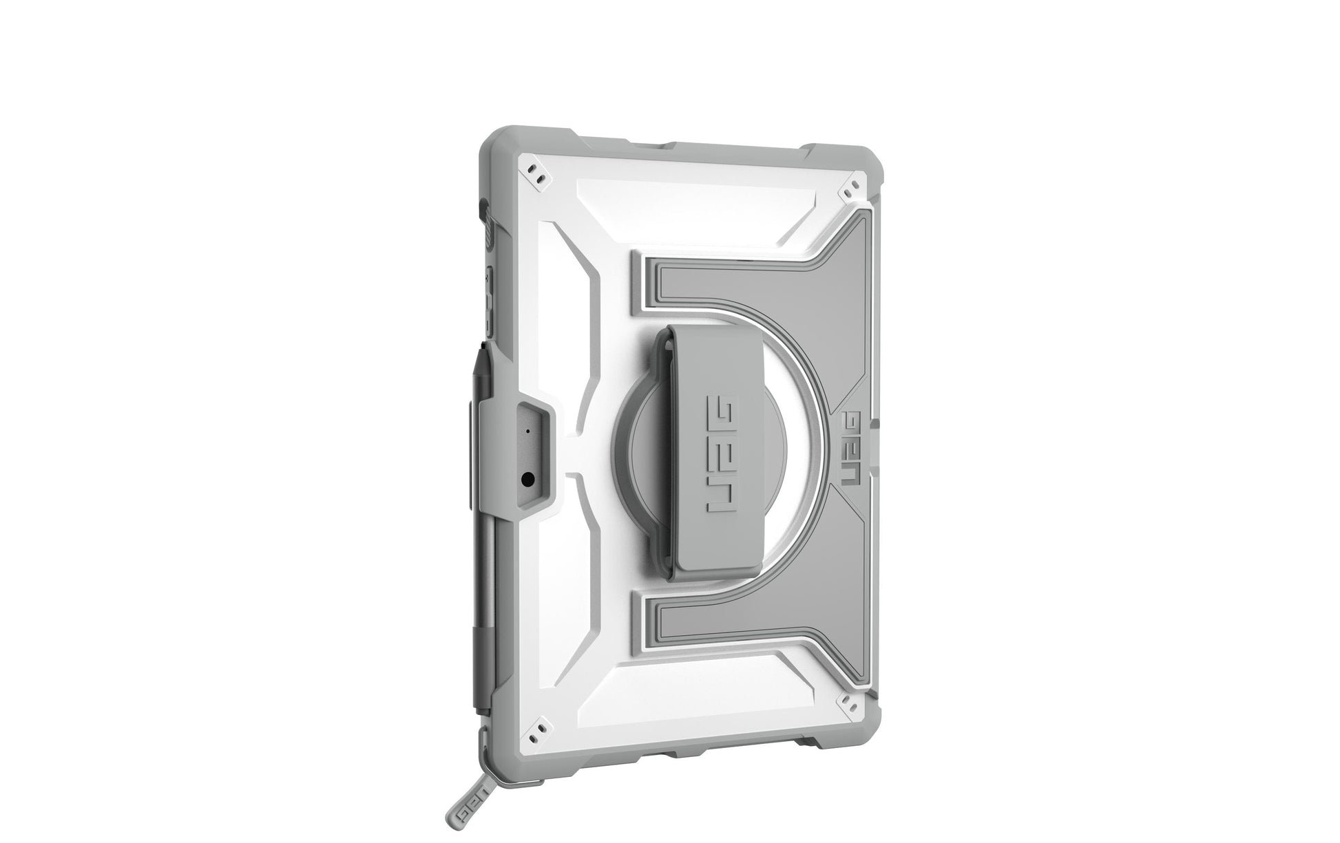 Urban Armor Gear UAG Plasma Healthcare Tablet-Hülle für Surface Go 2 – Stossfest bis 1,2 m, Stifteinschub – Silber/Grau