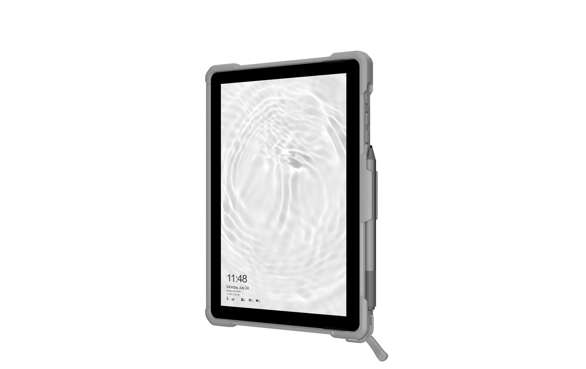 Urban Armor Gear UAG Plasma Healthcare Tablet-Hülle für Surface Go 2 – Stossfest bis 1,2 m, Stifteinschub – Silber/Grau