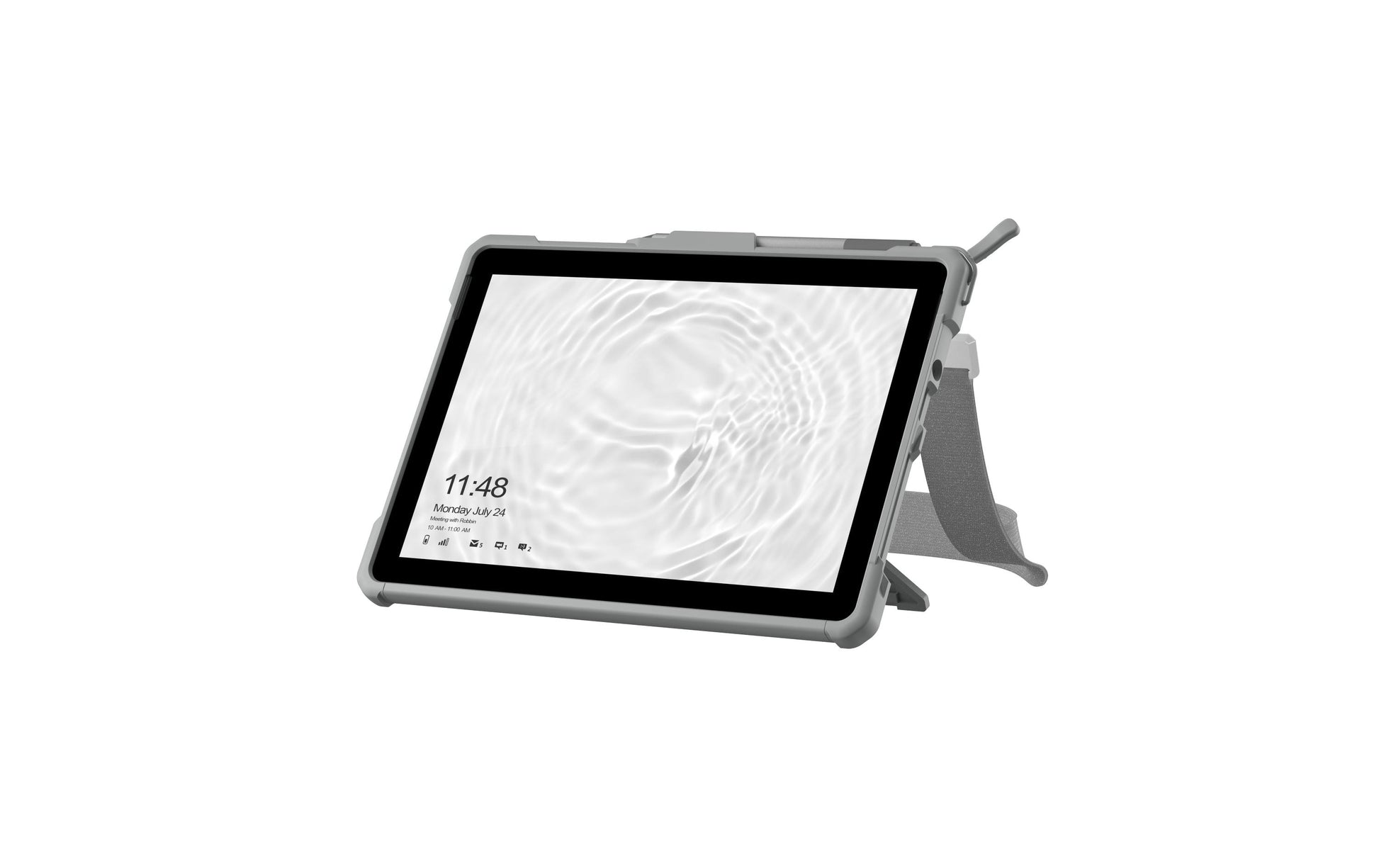 Urban Armor Gear UAG Plasma Healthcare Tablet-Hülle für Surface Go 2 – Stossfest bis 1,2 m, Stifteinschub – Silber/Grau