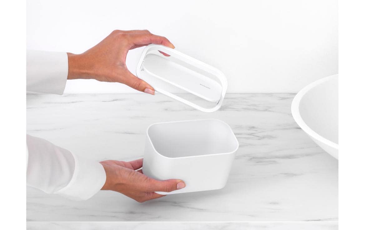 Brabantia Kosmetikeimer MindSet – Recycling-Kunststoff, rechteckig – weiss