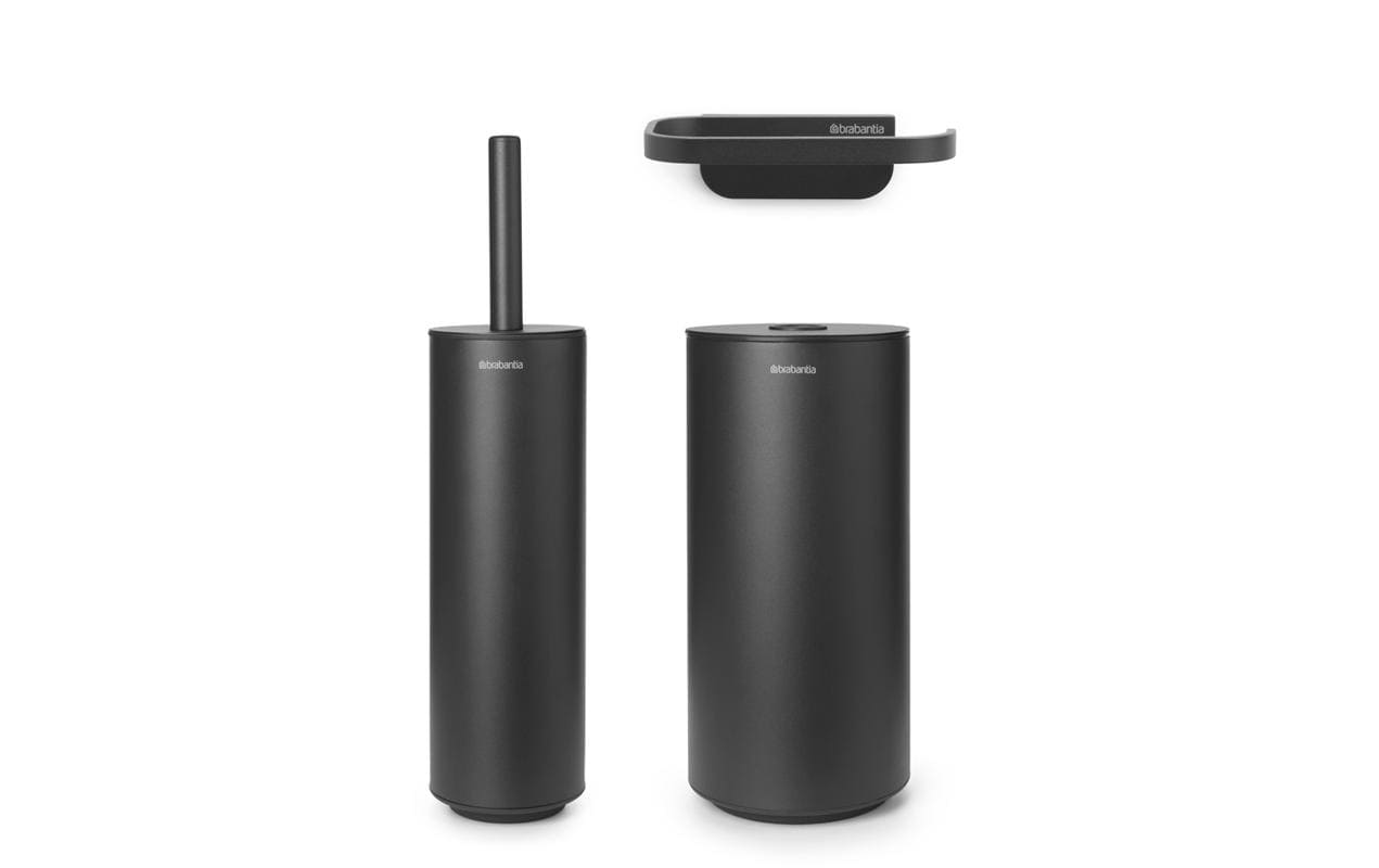 Brabantia WC-Garnitur Mindset – Recycelter Kunststoff, Anthrazit, H 13,7 cm