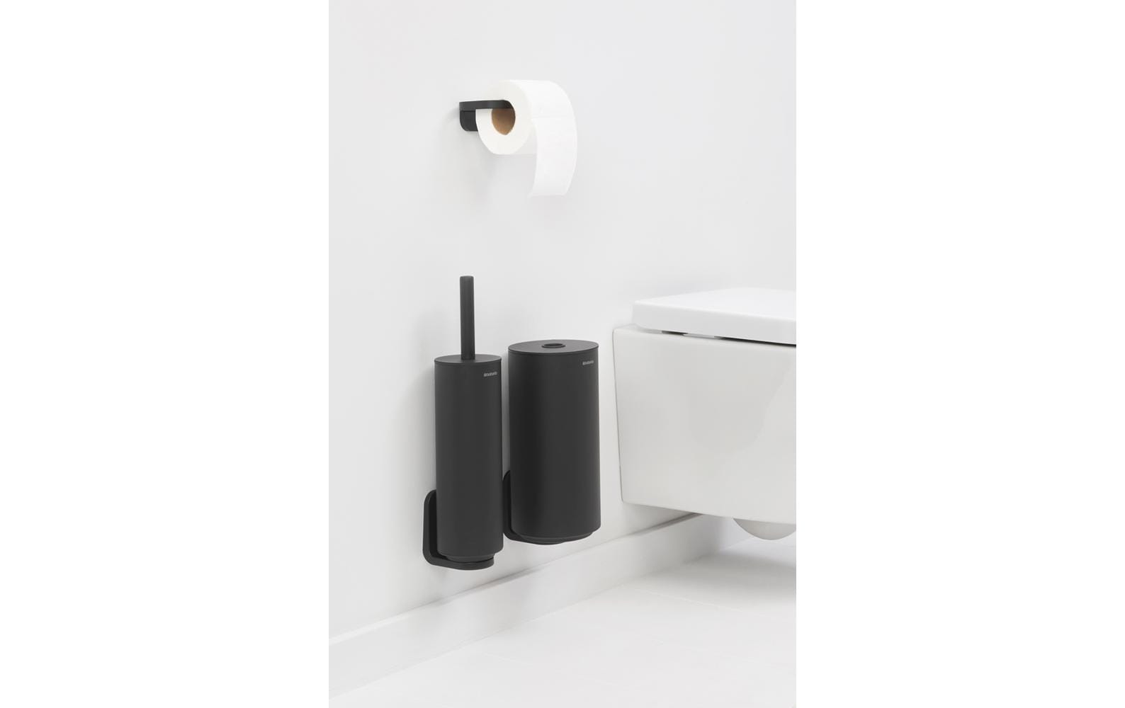 Brabantia WC-Garnitur Mindset – Recycelter Kunststoff, Anthrazit, H 13,7 cm