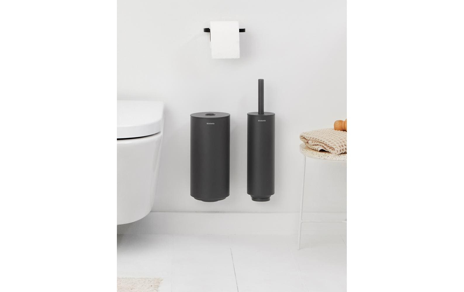Brabantia WC-Garnitur Mindset – Recycelter Kunststoff, Anthrazit, H 13,7 cm