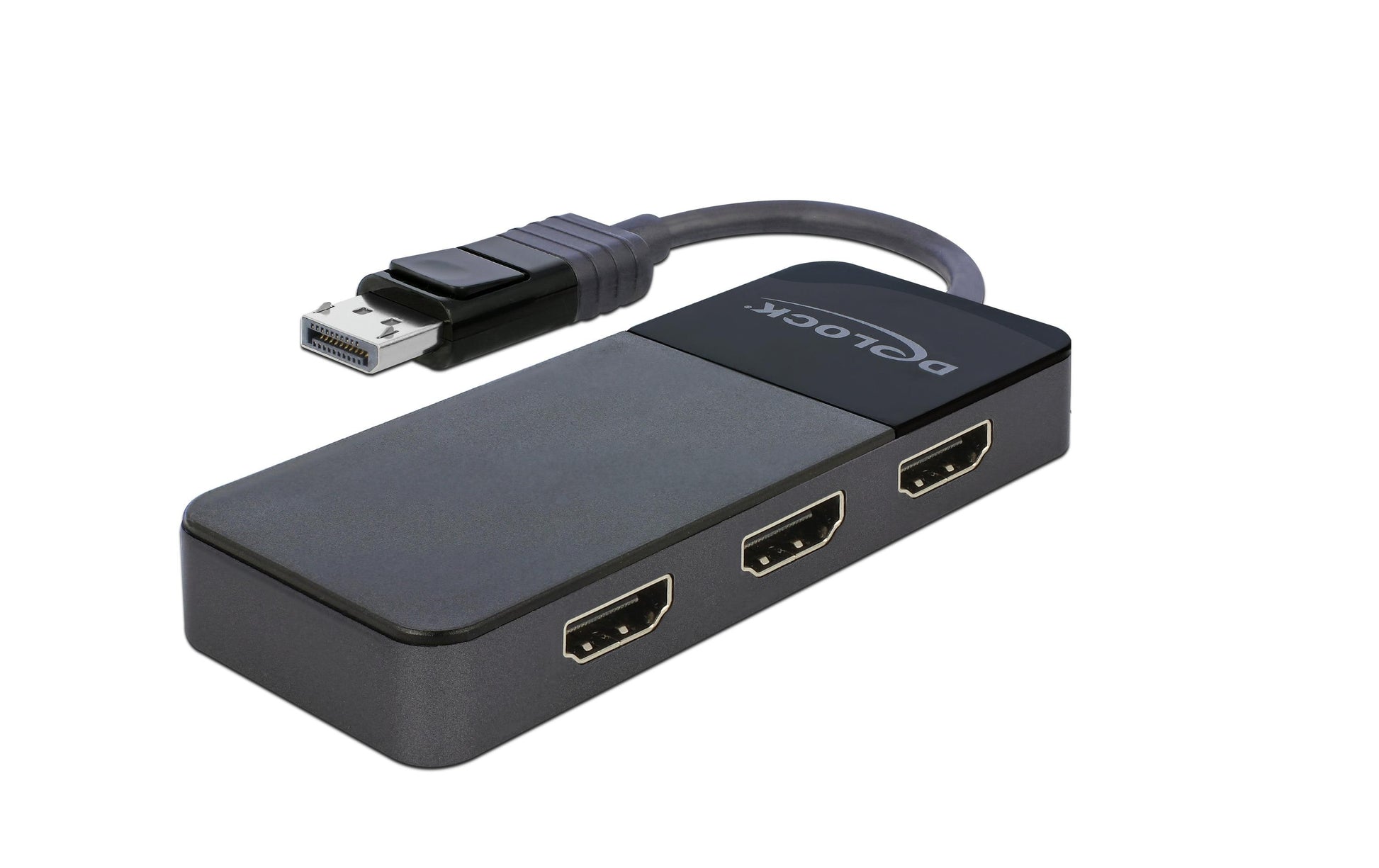 DeLOCK DP 1.4 Splitter – DisplayPort zu 3× HDMI, 4K UHD bis 30 Hz, MST – für DisplayPort – Schwarz