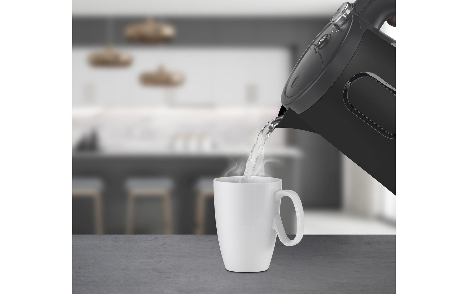 Trisa Wasserkocher – 1,5 l, mit Temperaturwahl, Kunststoff, Schwarz, 6452.4245