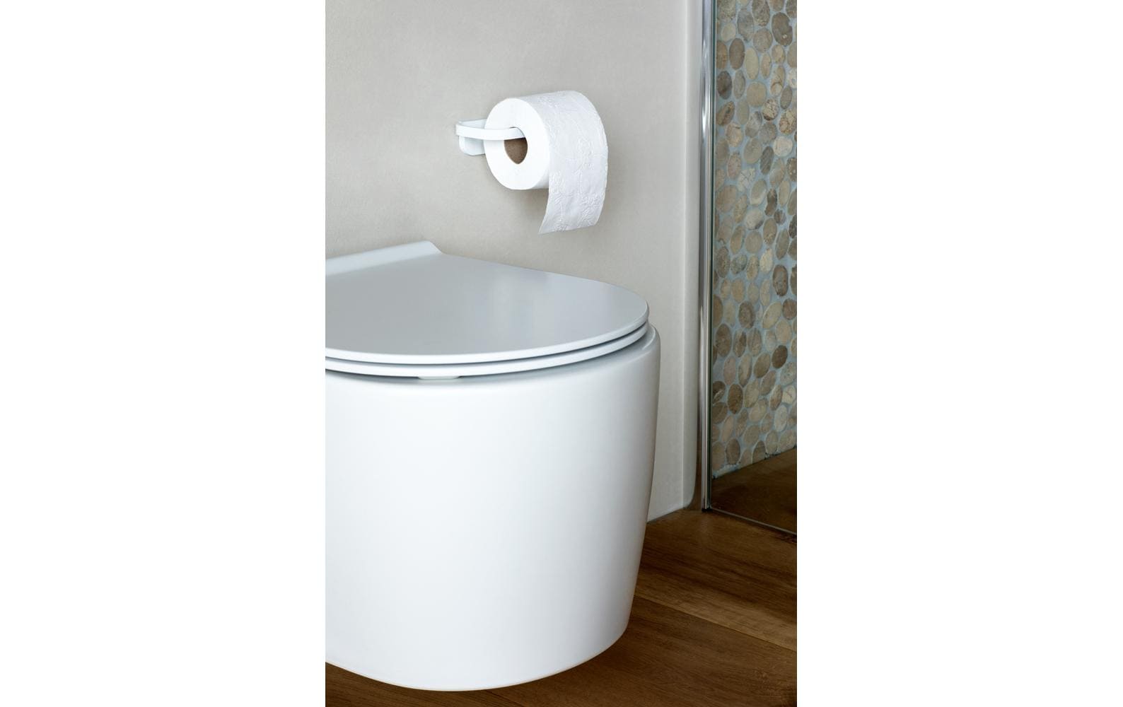 Brabantia MindSet – Toilettenpapierhalter – Kunststoff, weiss, wandmontiert, zum Bohren, 14,5 × 9 × 4,4 cm