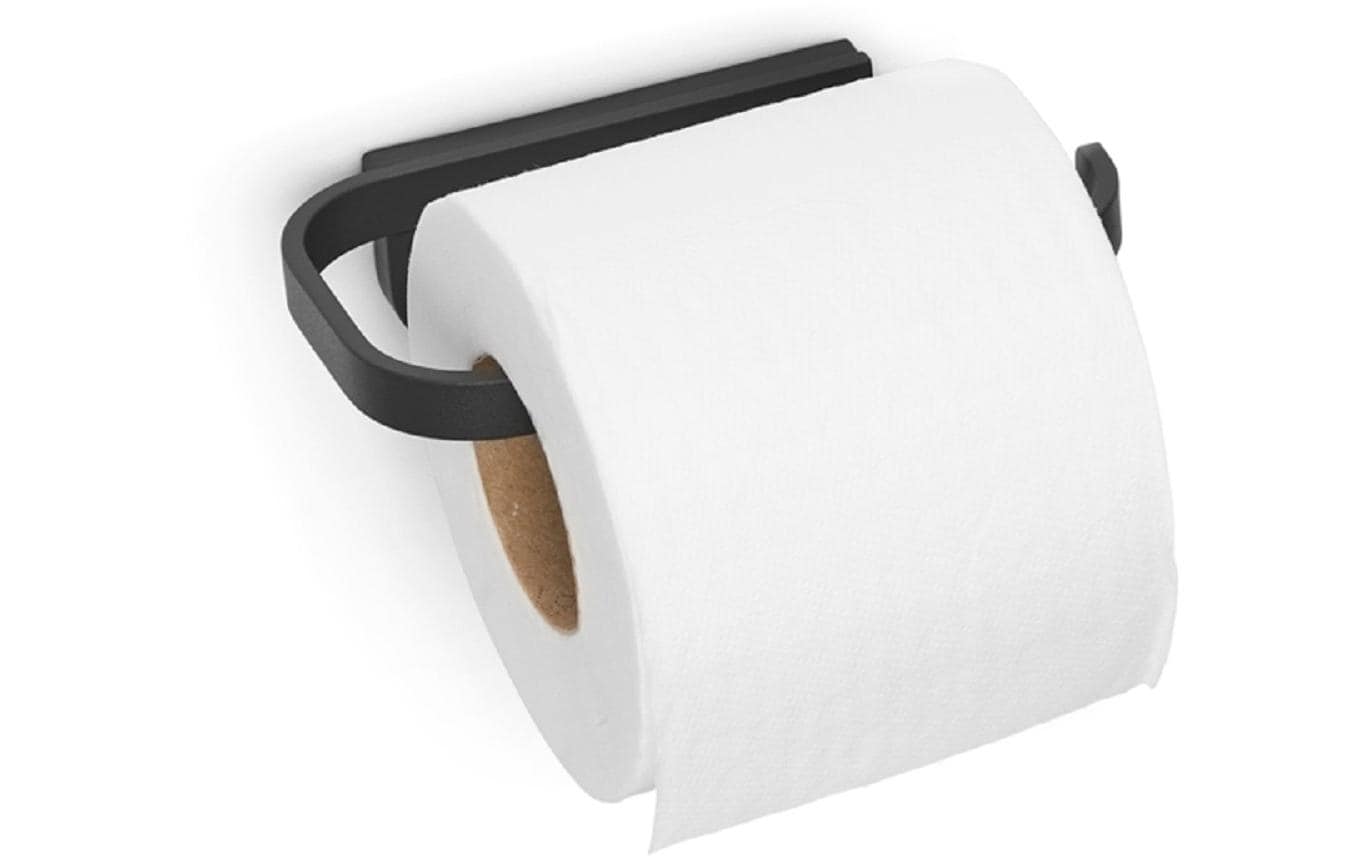 Brabantia Toilettenpapierhalter – Kunststoff, Anthrazit, Wandmontiert, Zum Bohren, Korrosionsbeständig, 14,5