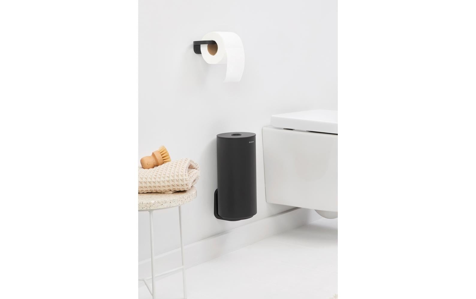 Brabantia Toilettenpapierspender MindSet – Recycelter Kunststoff, für 2 Rollen, 13,7 × 13,7 × 28,9 cm