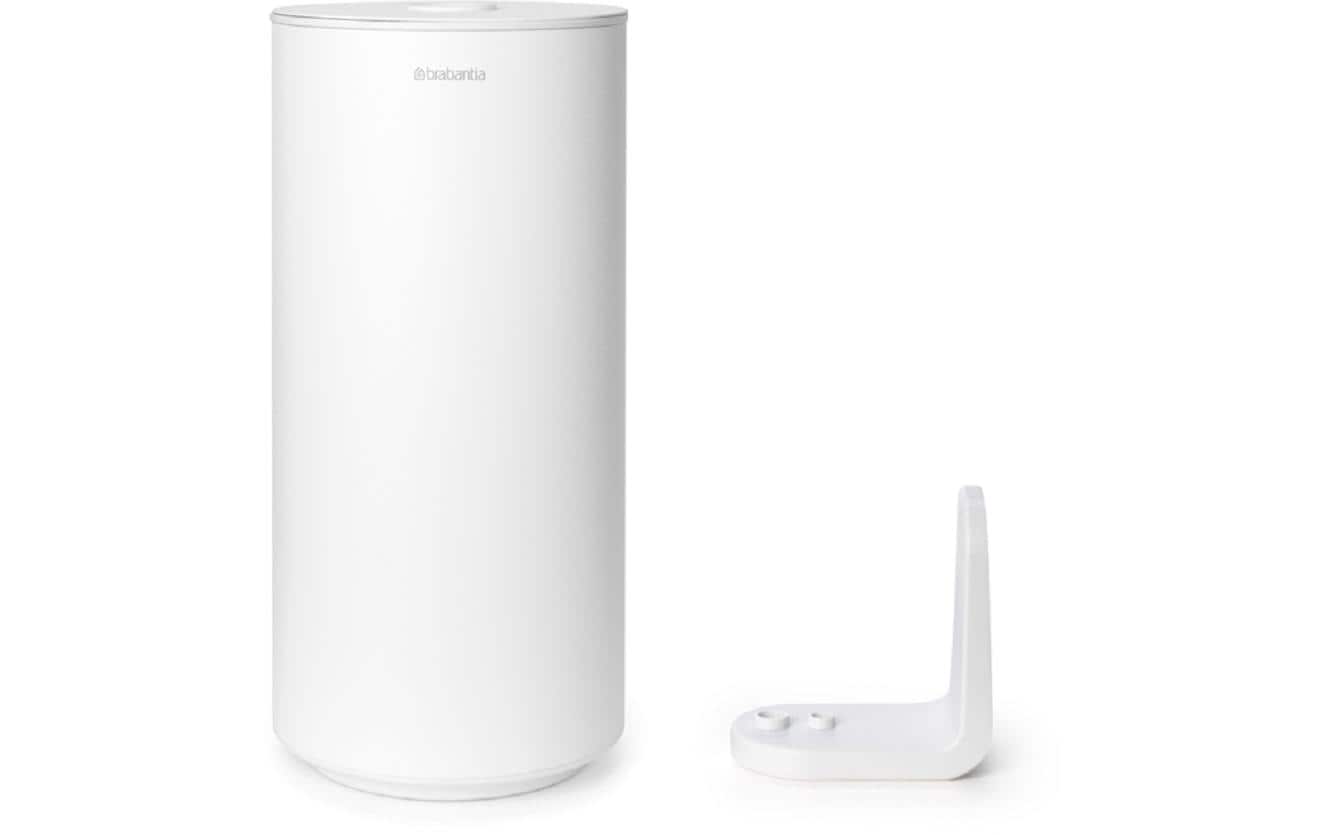 Brabantia MindSet – Toilettenpapierspender – Kunststoff, Weiss, für 2 Rollen, 13,7 × 13,7 × 28,9 cm