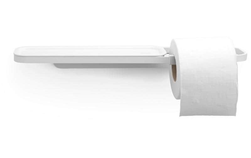 Brabantia MindSet – Toilettenpapierhalter – Kunststoff, weiss, wandmontiert, zum Bohren, 14 × 8,9 × 4,2 cm