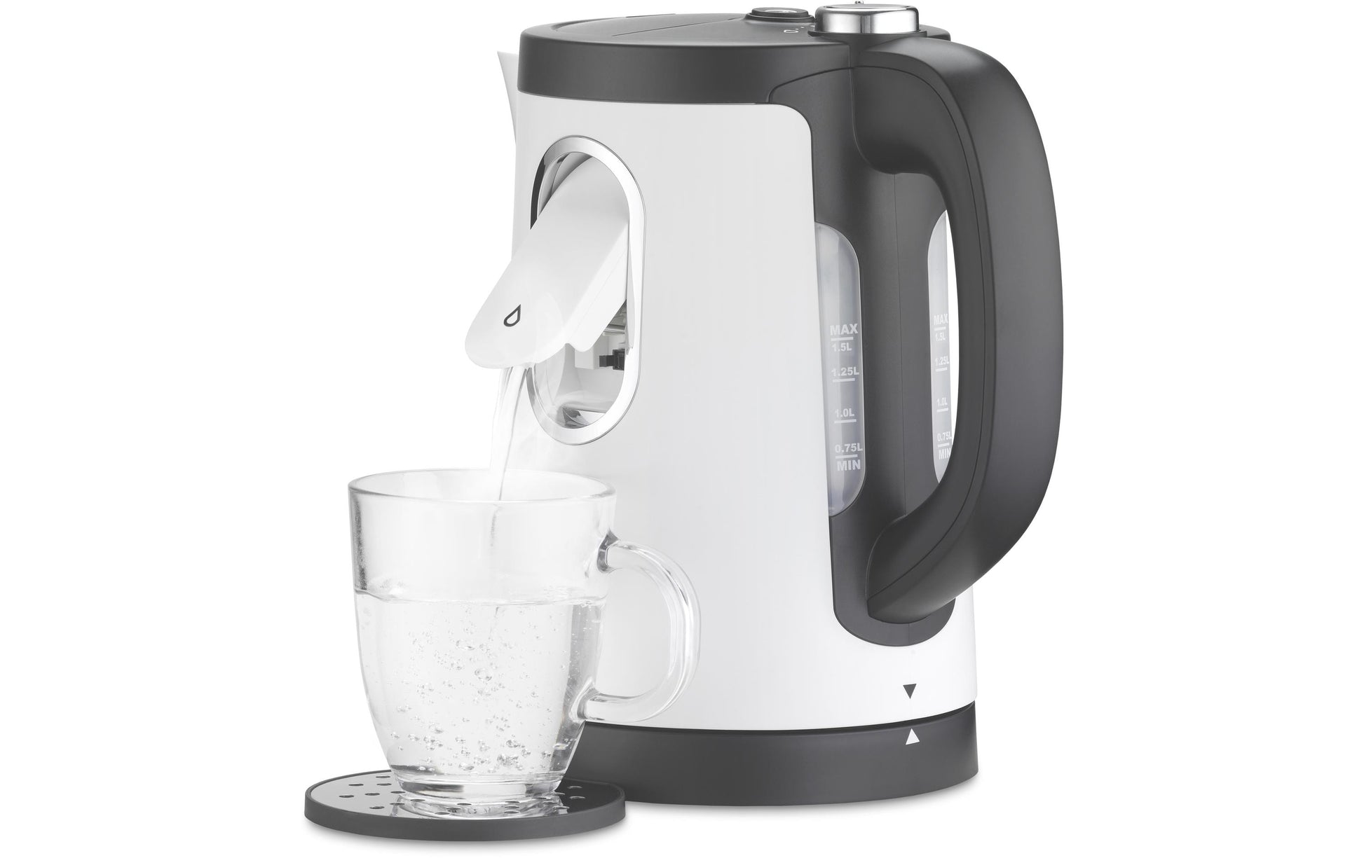 Trisa Wasserkocher – 1,5 l, mit Temperaturwahl, Kunststoff, Weiss
