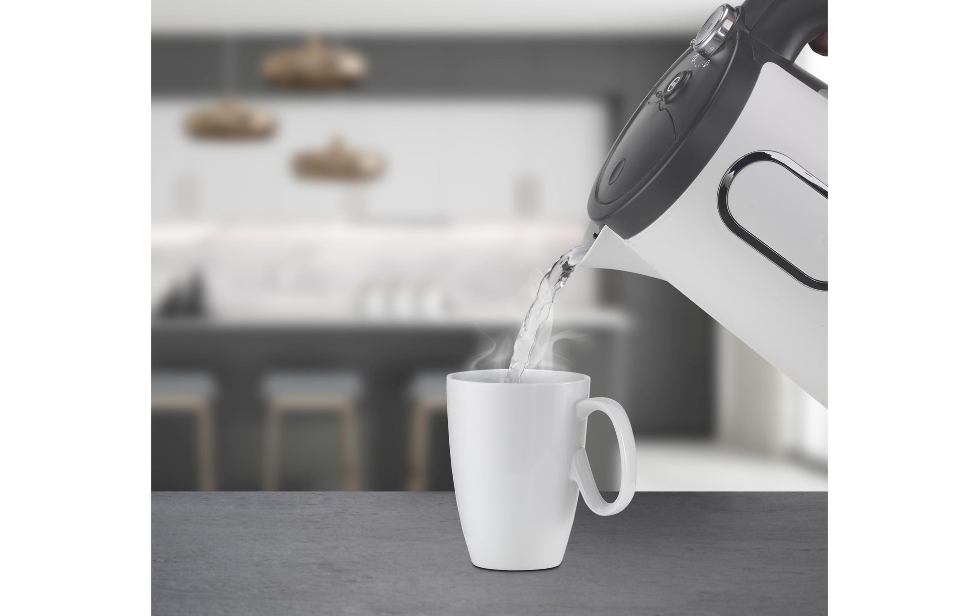 Trisa Wasserkocher – 1,5 l, mit Temperaturwahl, Kunststoff, Weiss