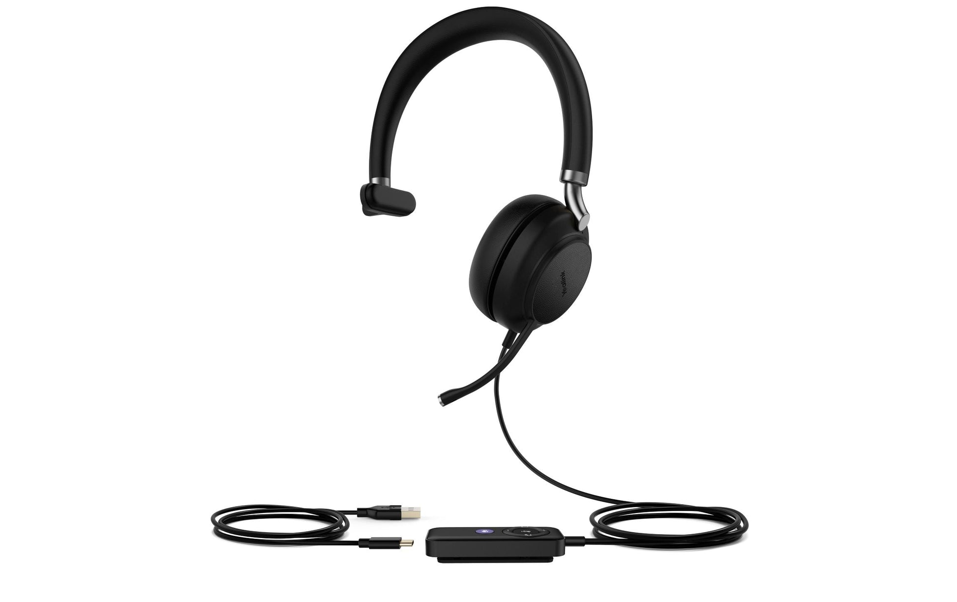 Yealink UH38 Mono UC – Mono Headset – USB‑A, ANC, In-Line-Bedienelemente – Schwarz, Teams-kompatibel