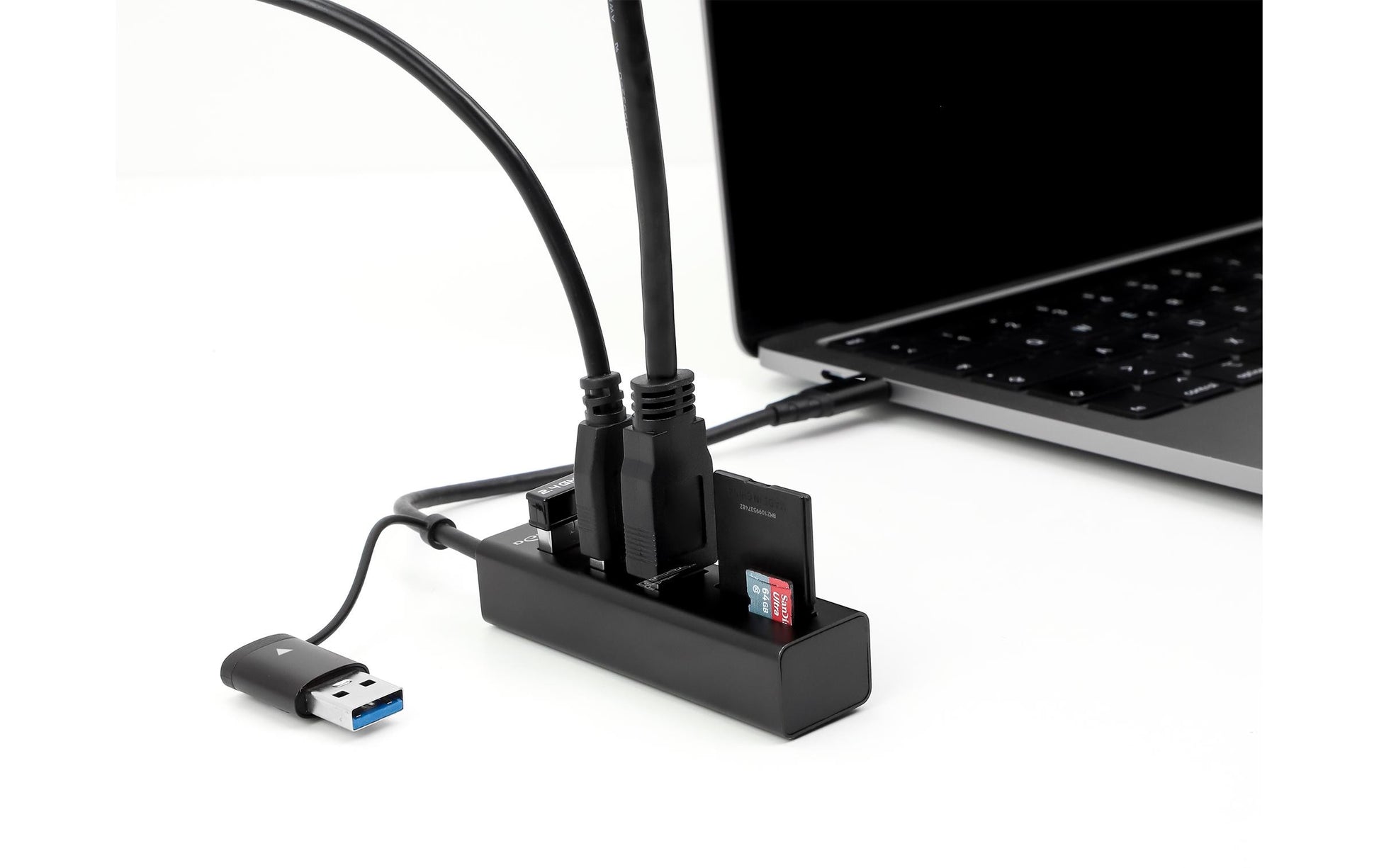 DeLOCK 63859 USB-Hub – USB-C/USB-A, 3× USB-A, SD/microSD, für Windows/Mac/ChromeOS