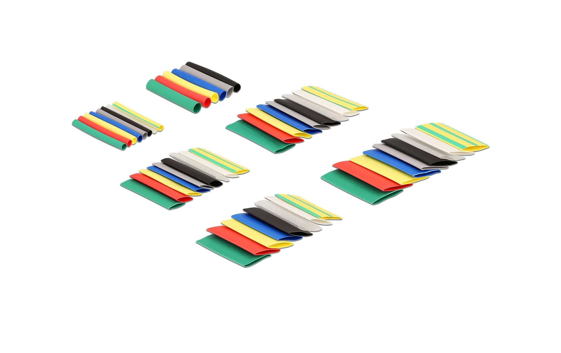 DeLOCK Schrumpfschlauch-Set, 108 Stk., Ø 10 mm, 4 cm – mehrfarbig