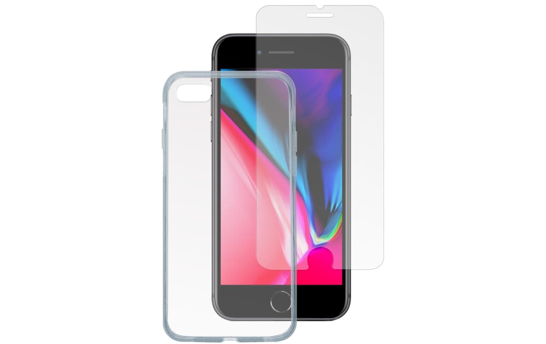 4smarts Backcover – für Apple iPhone 7/8/SE (2. / 3. Gen.), Glas+TPU, Transparent