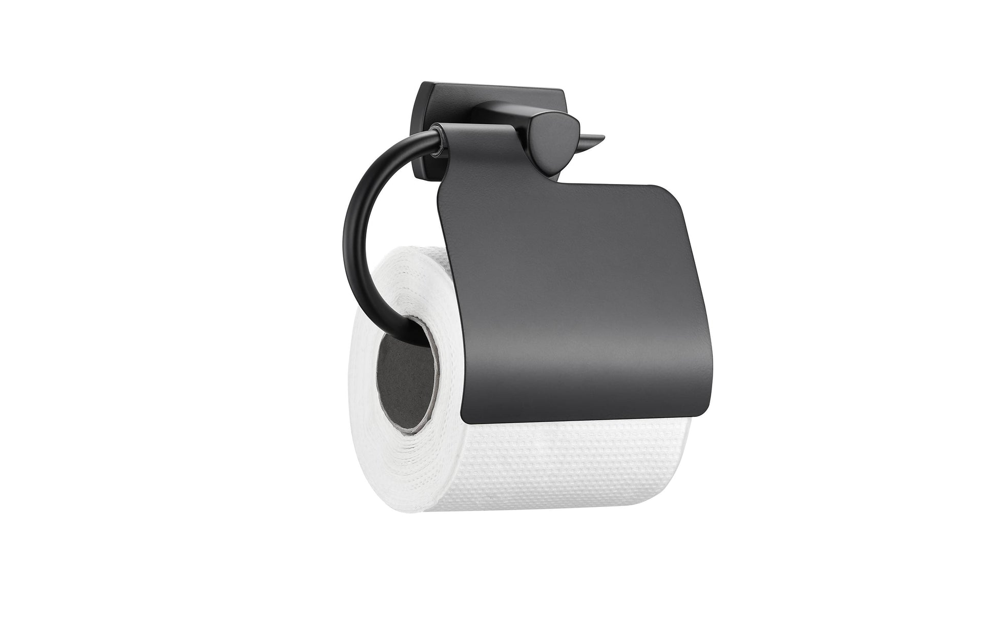 Biasca Toilettenpapierhalter – Metall matt, schwarz, wandmontiert, zum Bohren