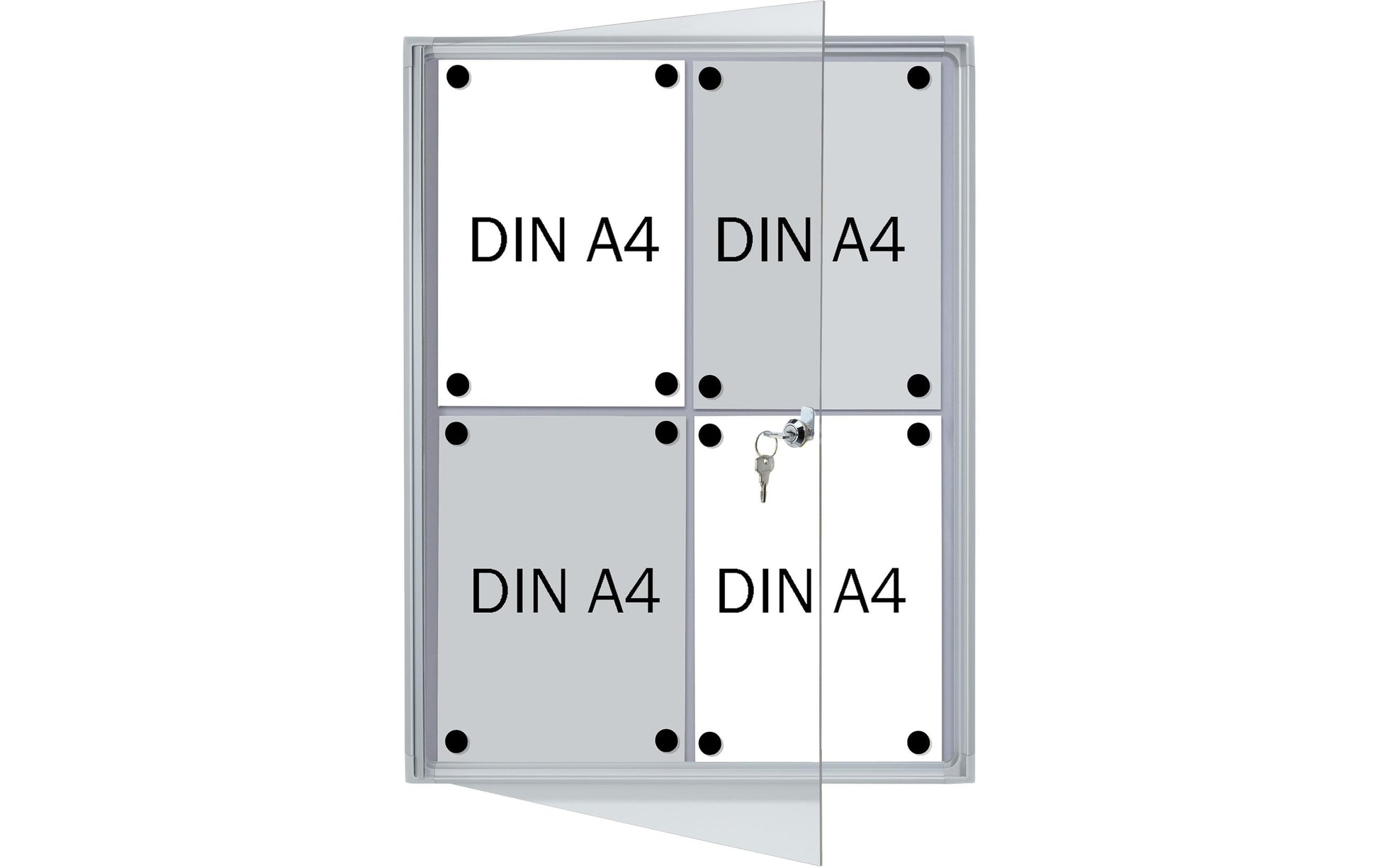 Franken Schaukasten X-traLine, 4 × A4 – magnethaftend, Innenbereich, 51 × 68 × 3 cm