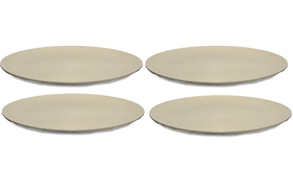 Koziol Speiseteller – 4er Set, Ø 26 cm, Kunststoff (biozirkulär), Sand, spülmaschinenfest, BPA-frei