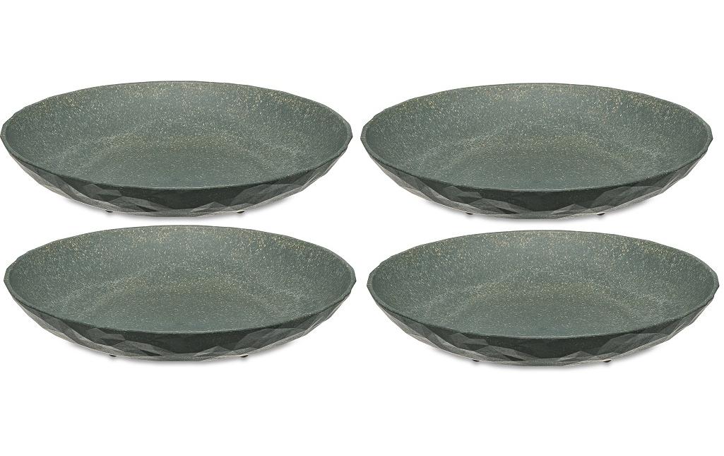 koziol Suppenteller – 4er Set, Ø 22 cm, Kunststoff (biozirkulär), Grau, spülmaschinenfest, BPA-frei